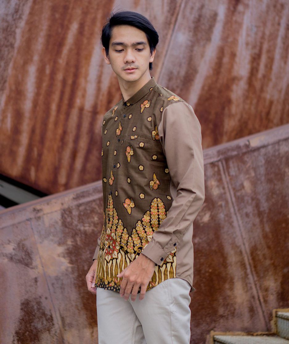 Batik kombinasi polos - koko modern batik - Ezzafran Long - A
