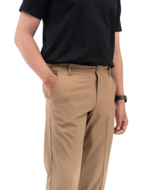 Maaz Dark Khaki Essential Stretch Pants 8