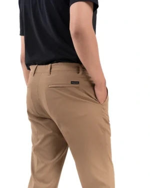 Maaz Dark Khaki Essential Stretch Pants 9