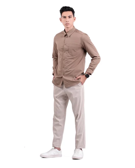 Halyd Stretch Shirt Brown
