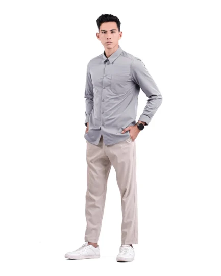 Halyd Stretch Shirt Light Grey
