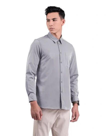 Halyd Stretch Shirt Light Grey