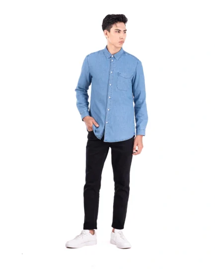 Basra Lightweight Denim Shirt Light Blue