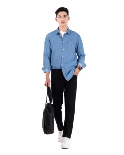 Basra Lightweight Denim Shirt Light Blue