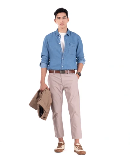 Basra Lightweight Denim Shirt Light Blue