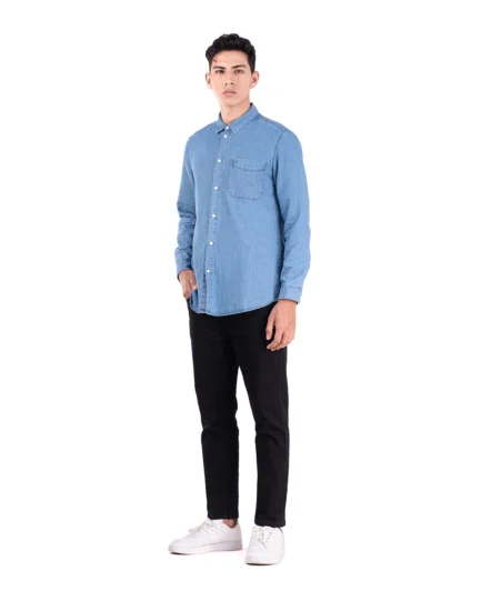 Basra Lightweight Denim Shirt Light Blue