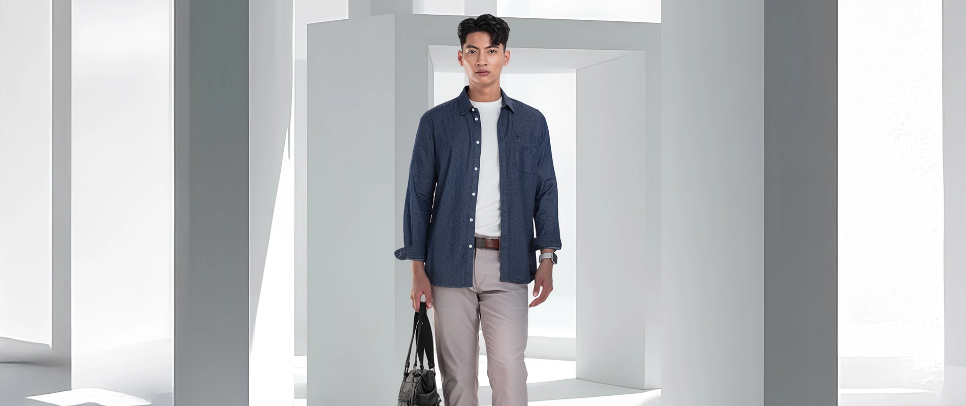 WEB BANNER Basra Denim Shirt Blue