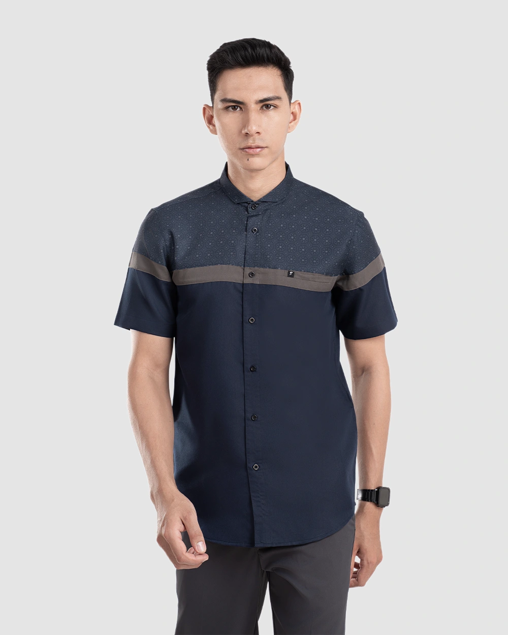 Baju Koko Pria Modern Aqta Navy
