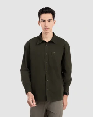 Oshie Oversized Shirt Forest Green