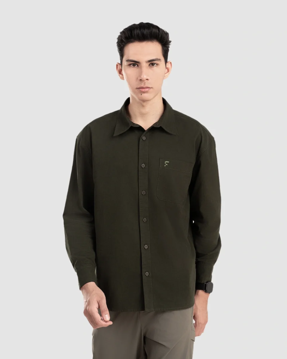 Oshie Oversized Shirt Forest Green